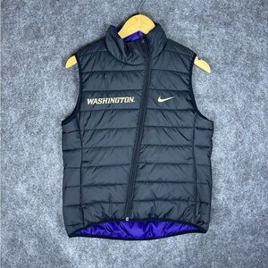 Washington Huskies Vest Puffer Womens Small Black Purple NCAA Reversible Nike